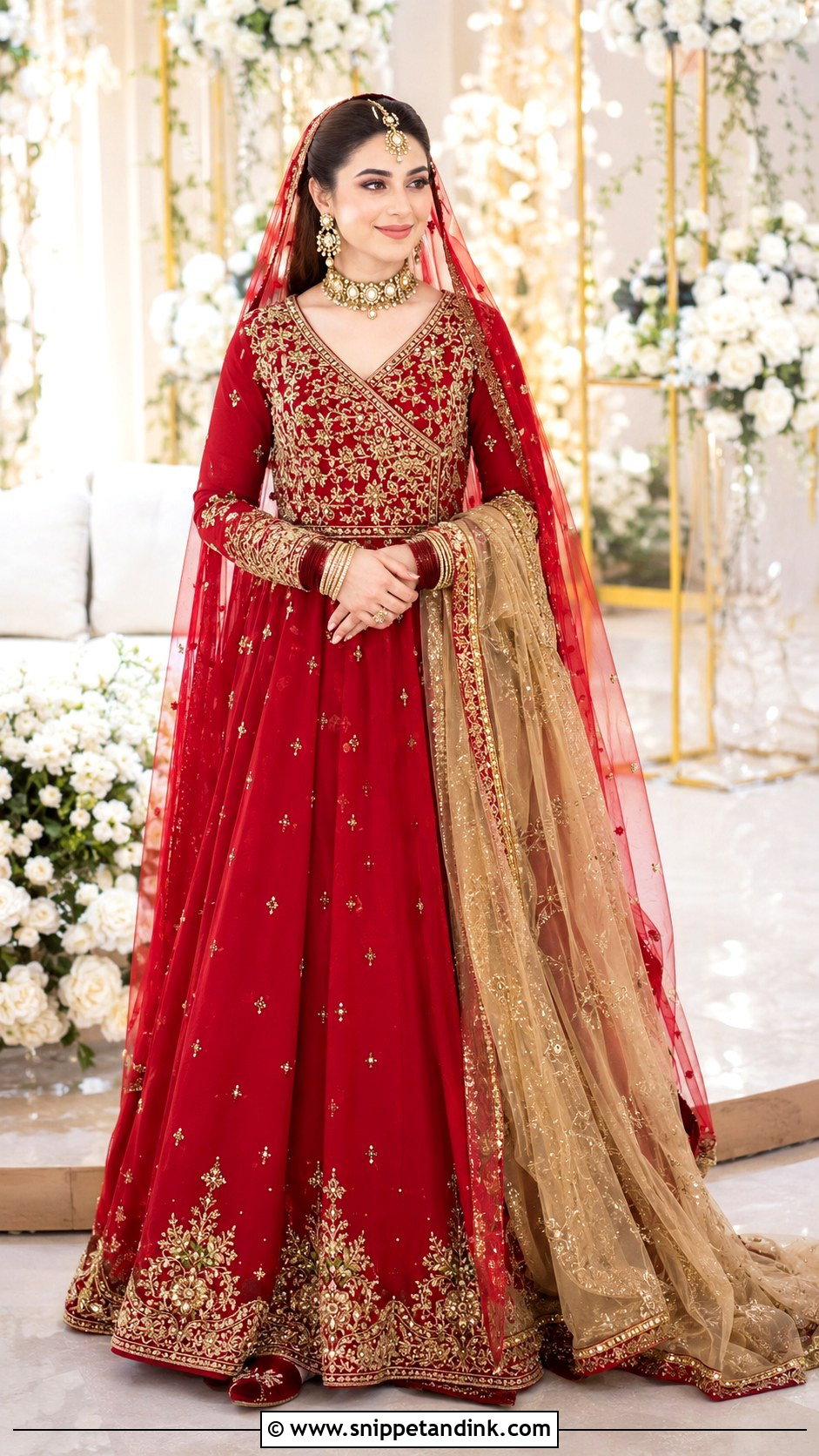 Red Pakistani Nikah Angrakha - Snippet and Ink - 20 Nikha Dresses Pakistani Bridal
