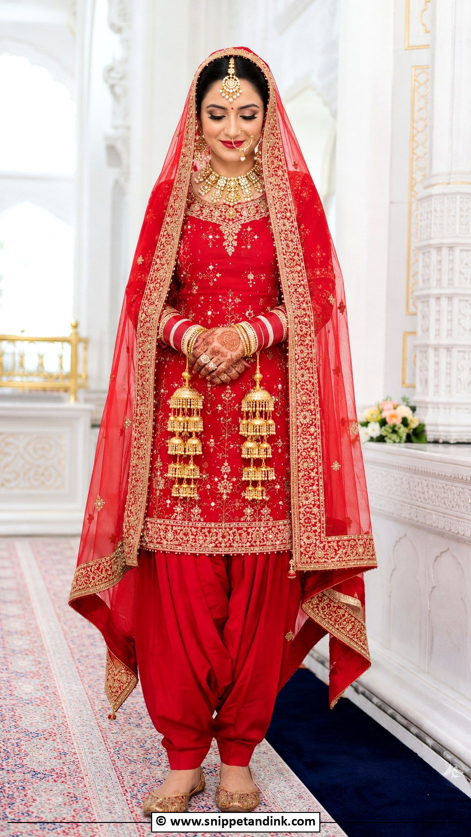 Red Patiala Bridal Suit - Snippet and Ink - 25 Bridal Suits Punjabi Sikh Bride