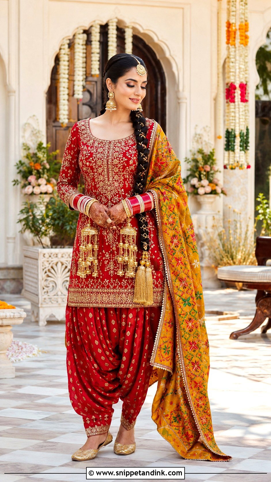 Red Patiala Punjabi Bridal Suit - Snippet and Ink - 20 Indian Punjabi Bridal Suits