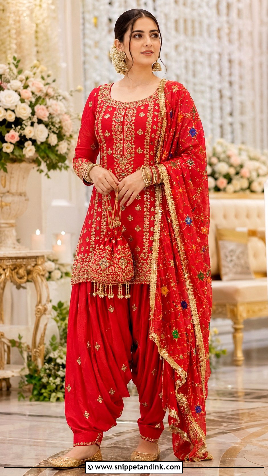 Red Patiala Punjabi Salwar Suit - Snippet and Ink - 20 Punjabi Salwar Suits Party Wear Wedding