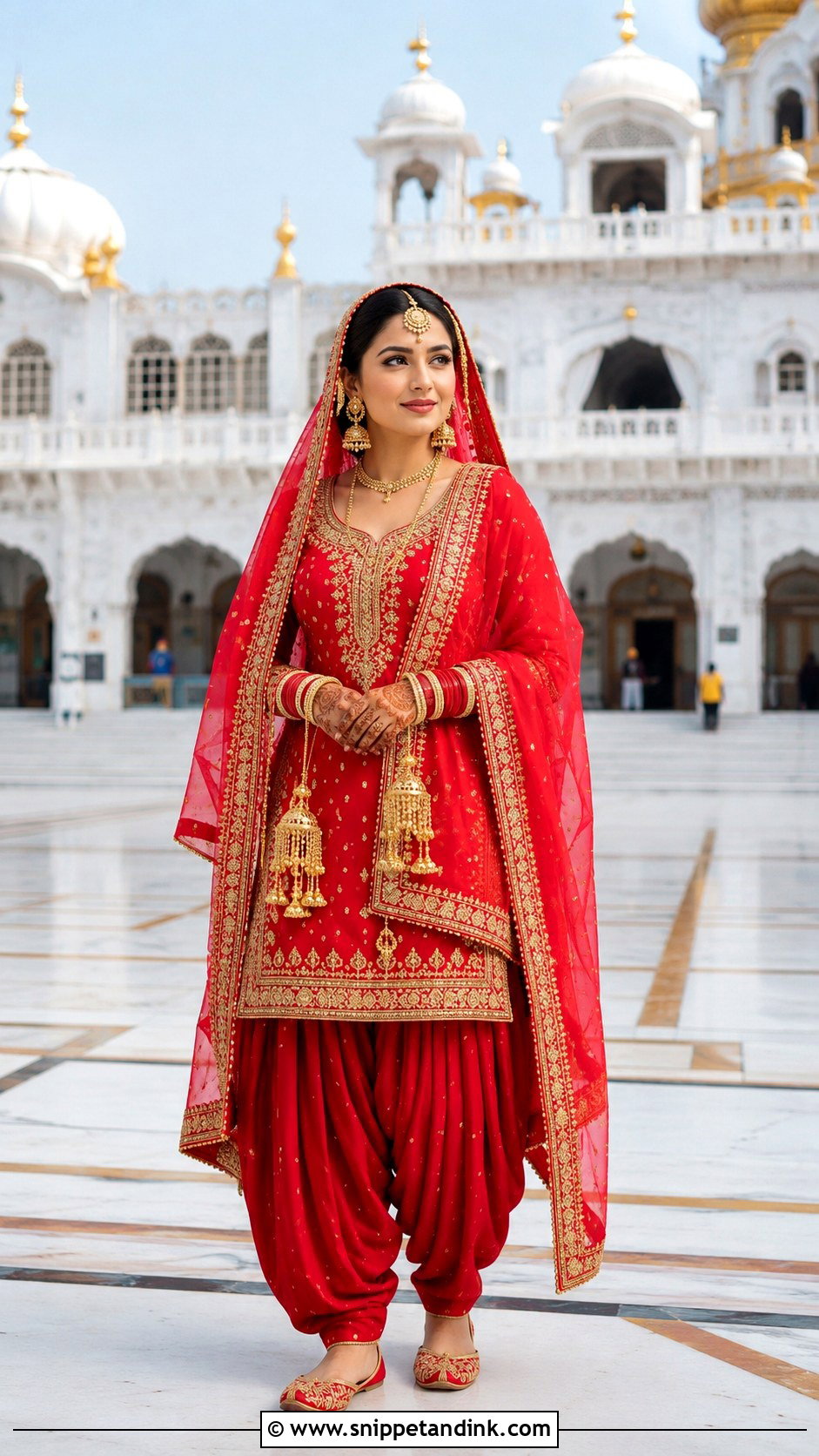 Red Patiala Suit For Anand Karaj Bride - Snippet and Ink - 20 Anand Karaj Suit Bride Ideas