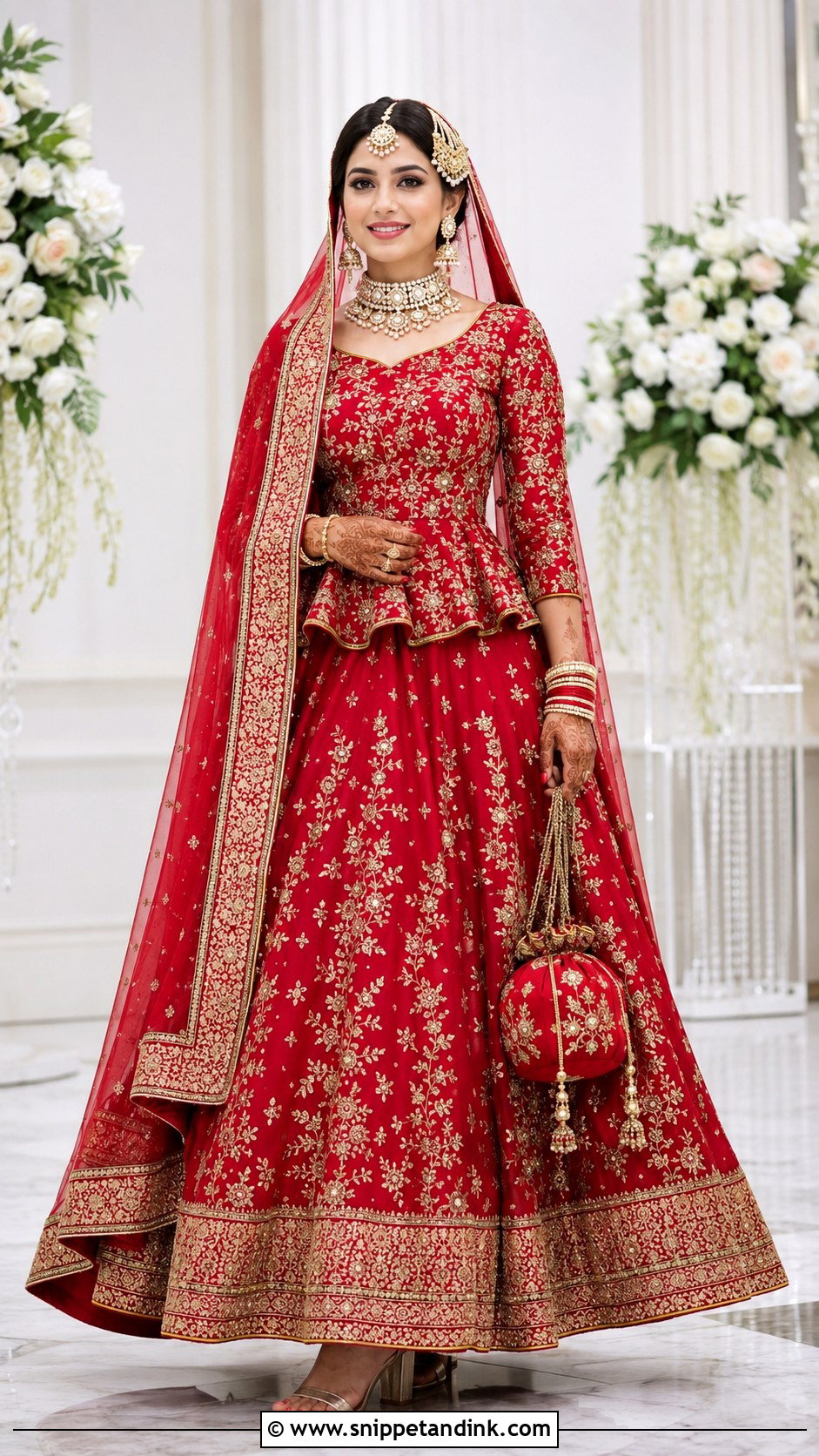 Red Peplum Lehenga Bridal Dress for Barat - Snippet and Ink - 20 Bridal Dress for Barat Ideas