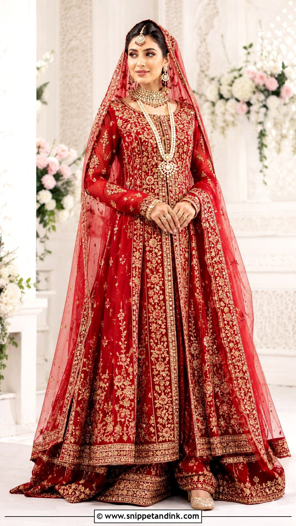 Red Pishwas Barat Dress With Lehenga - Snippet and Ink - 20 Barat Dress Design Ideas