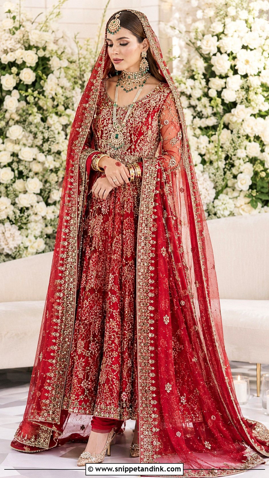 Red Pishwas Bridal Dress for Barat - Snippet and Ink - 20 Bridal Dress for Barat Ideas