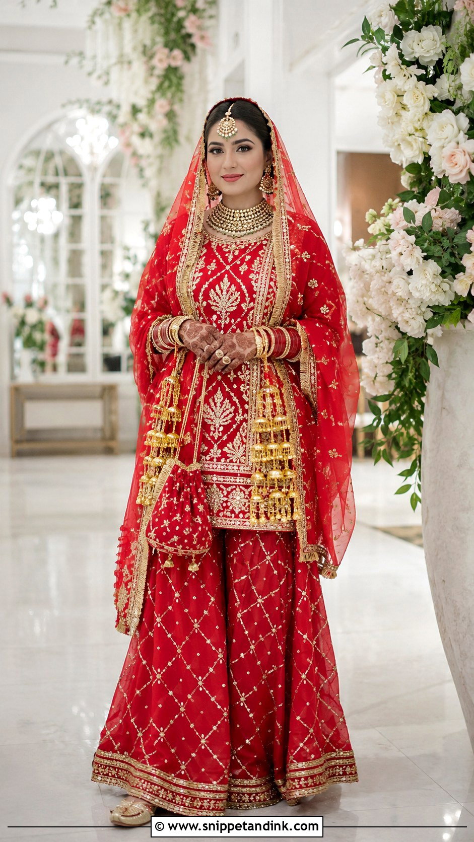 Red Punjabi Bridal Gota Patti Suit - Snippet and Ink - 20 Red Punjabi Bridal Suits