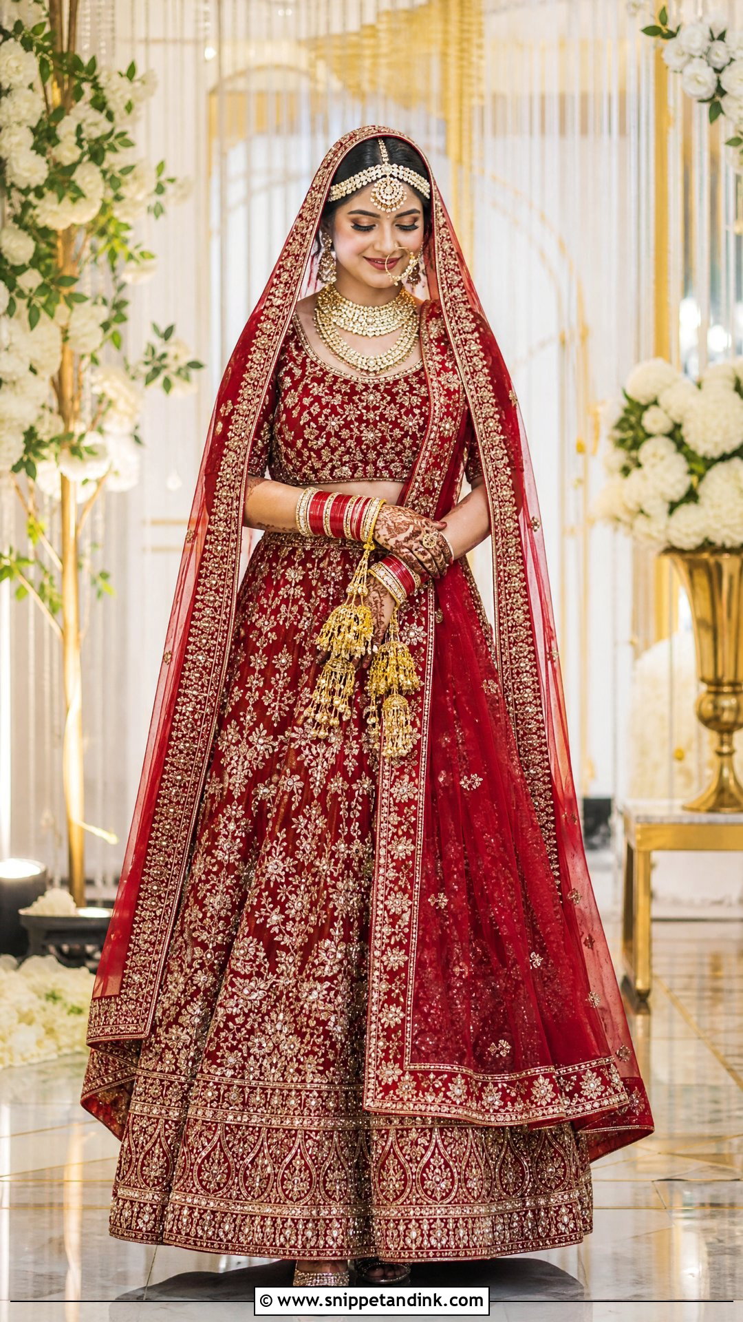 Red Punjabi Bridal Lehenga Outfit - Snippet and Ink - 25 Punjabi Wedding Outfits
