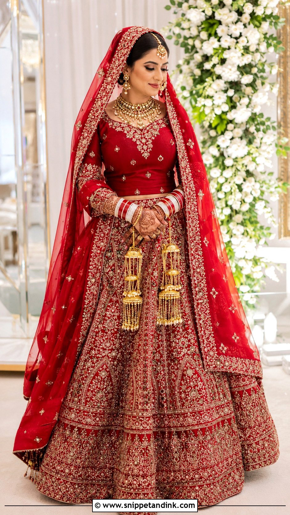 Red Punjabi Bridal Lehenga - Snippet and Ink - 25 Punjabi Wedding Dress Ideas