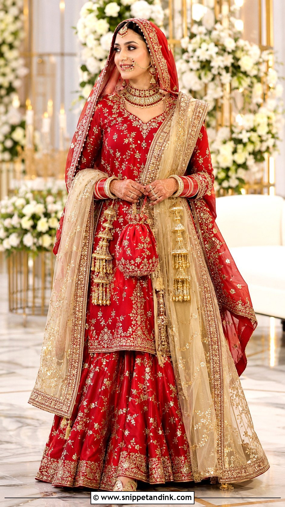 Red Punjabi Bridal Suit With Double Dupatta - Snippet and Ink - 20 Red Punjabi Bridal Suits