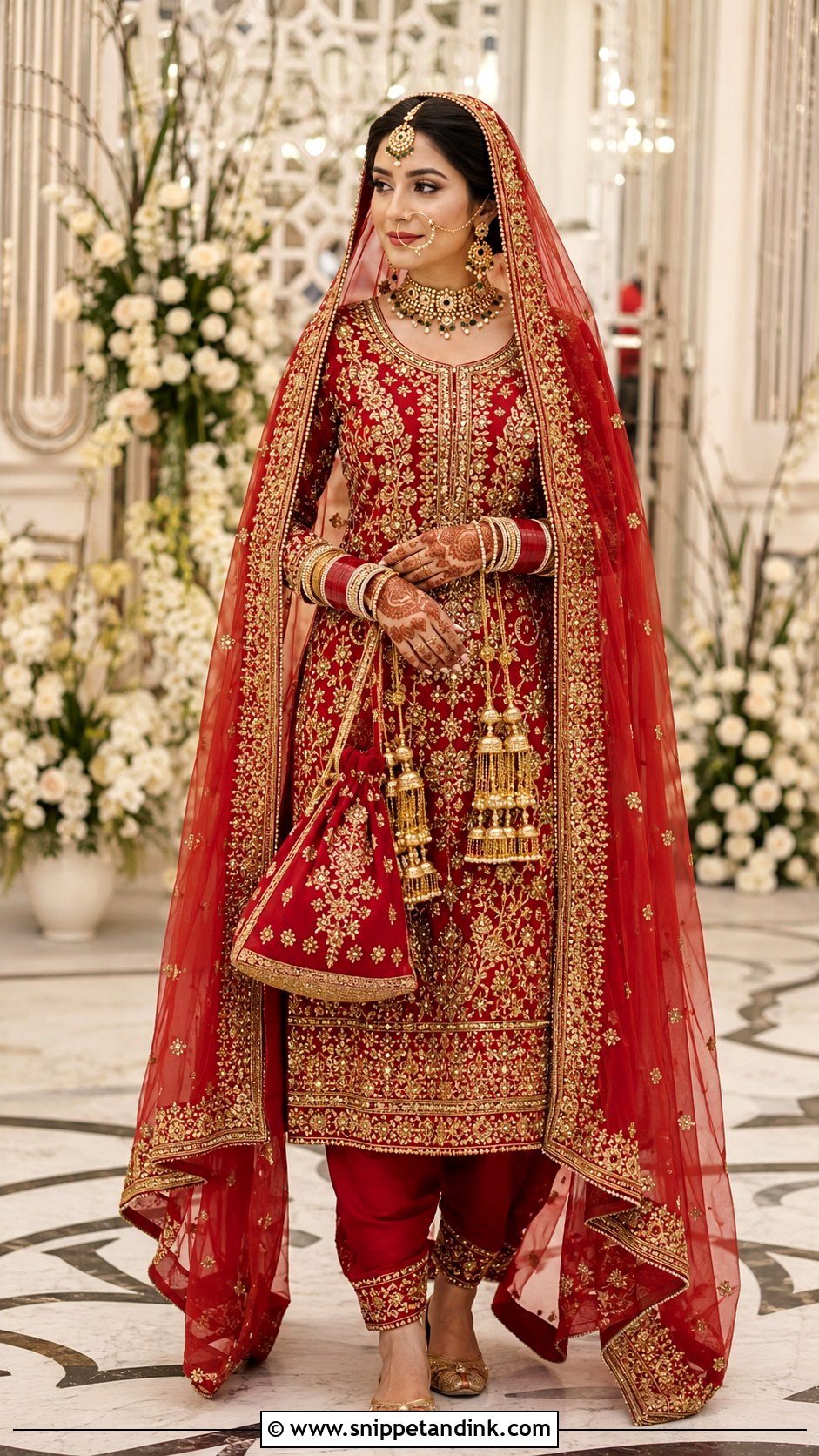 Red Punjabi Bridal Zardozi Suit - Snippet and Ink - 20 Red Punjabi Bridal Suits