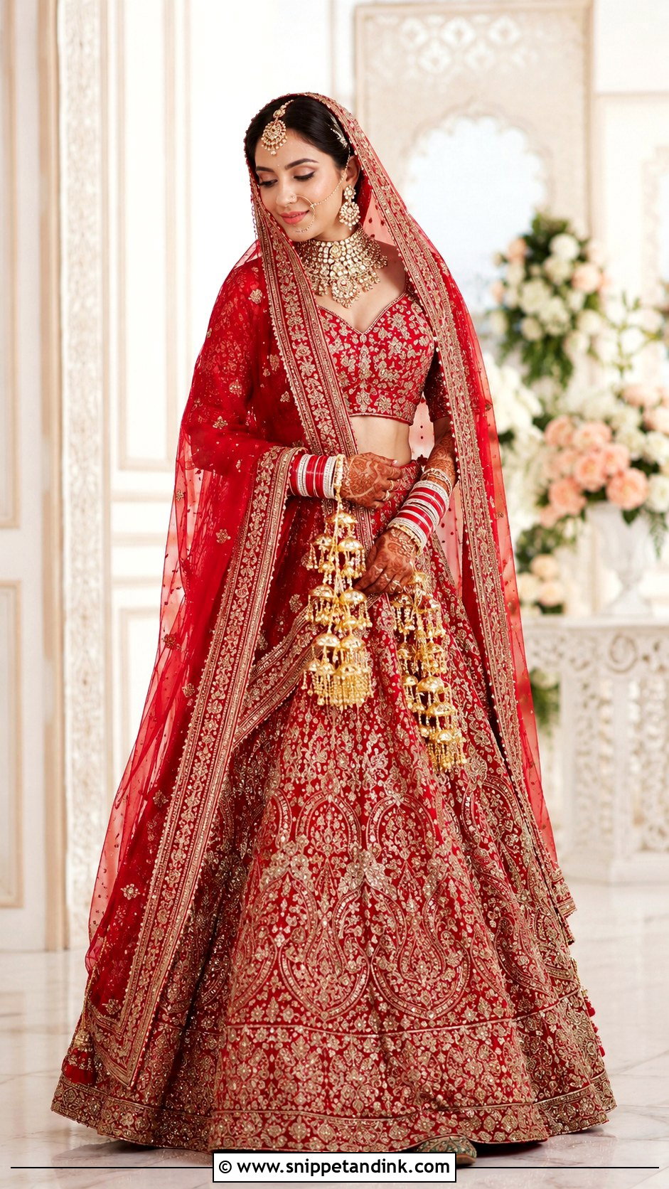 Red Punjabi Bride Lehenga - Snippet and Ink - 25 Traditional Punjabi Bride Ideas