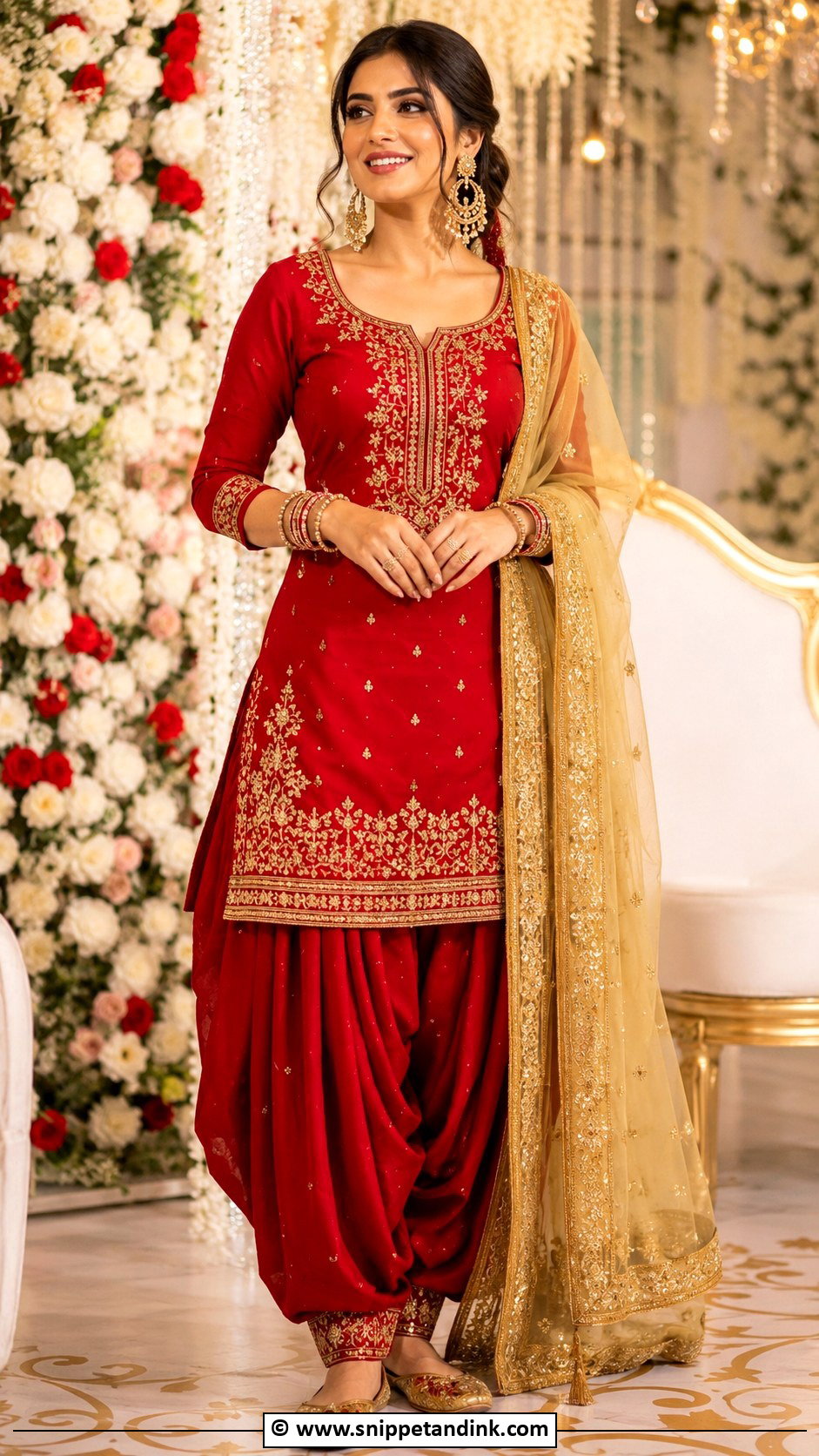Red Punjabi Patiala Suit - Snippet and Ink - 30 Punjabi Wedding Suit Ideas