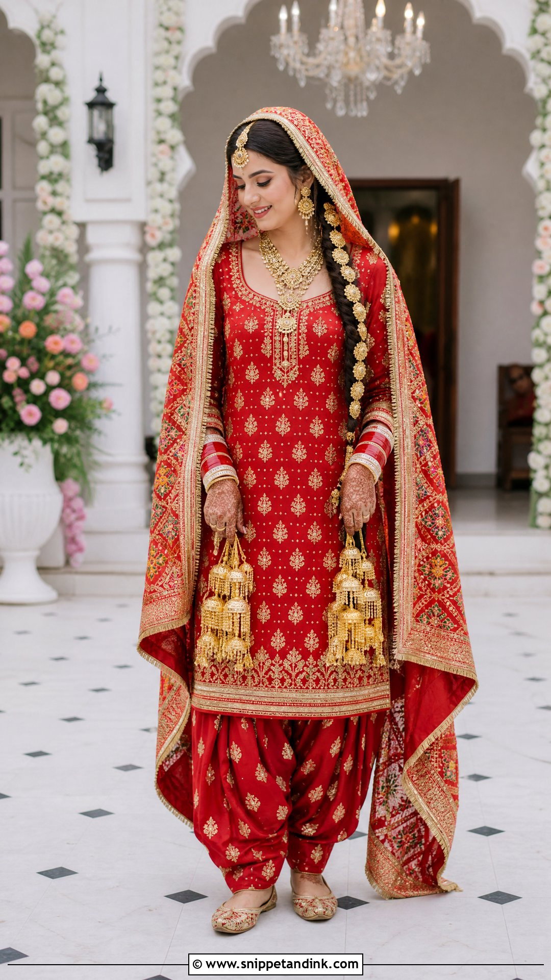 Red Punjabi Salwar Bridal Suit - Snippet and Ink - 20 Indian Bridal Suits for Women
