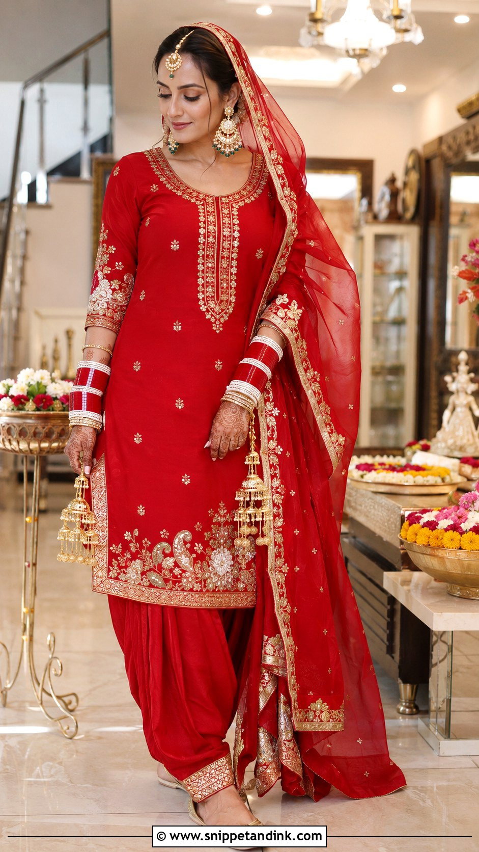 Red Punjabi Suit Chooda Ceremony Outfit - Snippet and Ink - 20 Chooda Ceremony Outfit Ideas