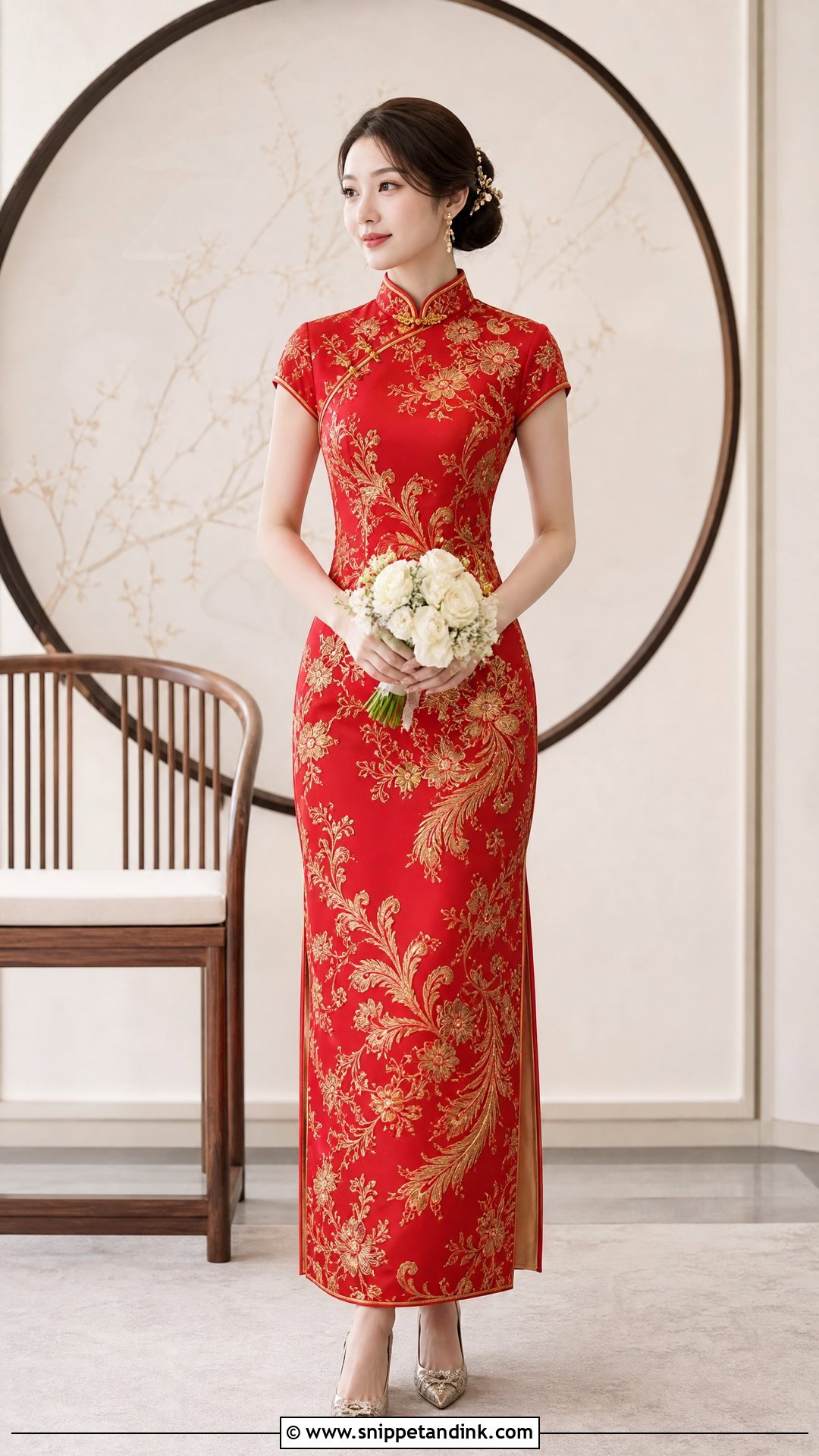 Red Qipao Bride Dress - Snippet and Ink - 25 Red Bride Dress Ideas