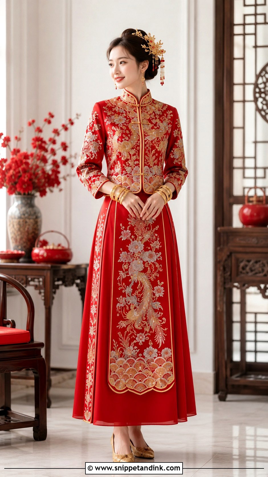 Red Qun Kwa Wedding Dress - Snippet and Ink - 20 China Wedding Dress Ideas