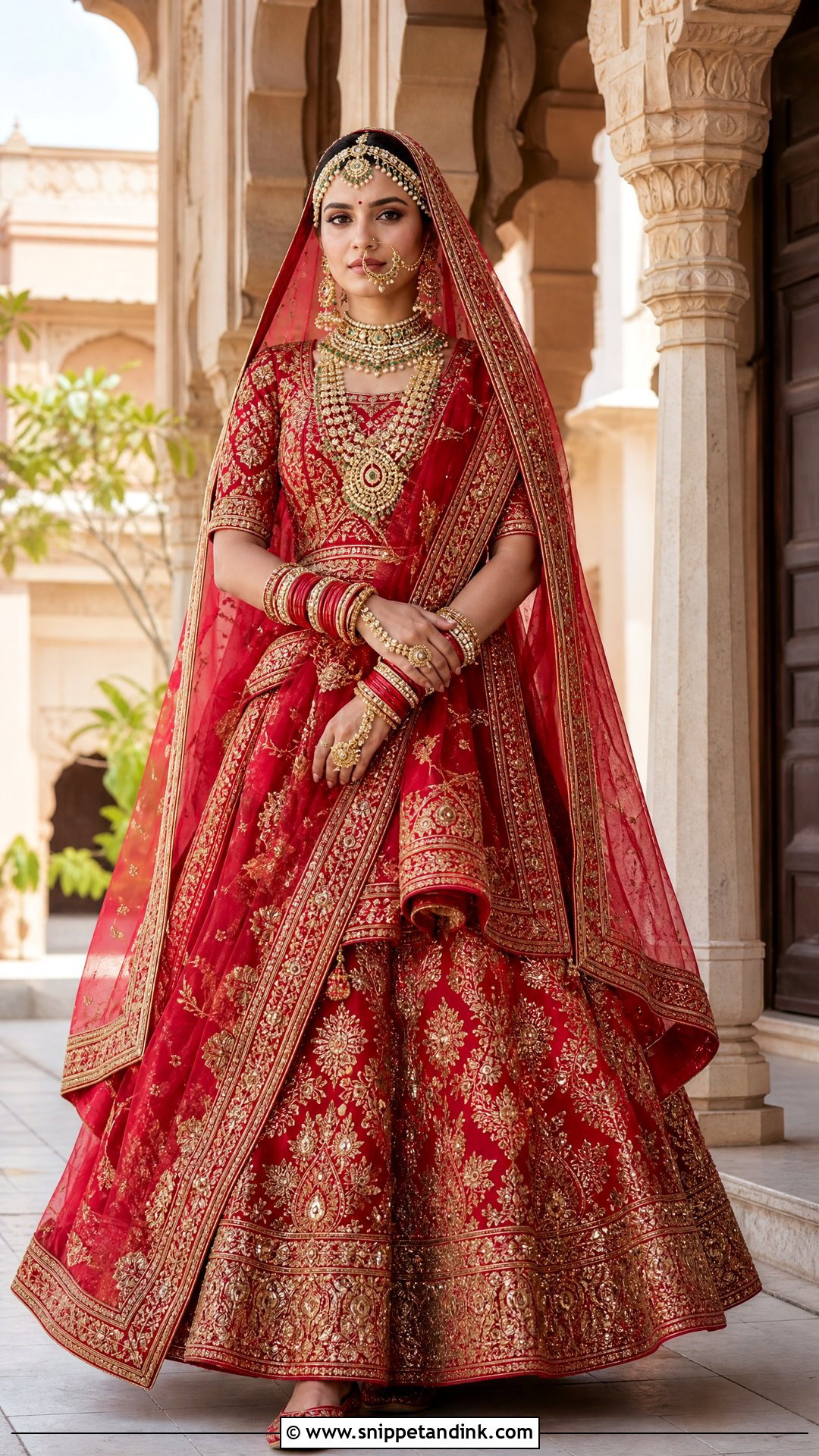 Red Rajputana Bridal Poshak - Snippet and Ink - 20 Rajputana Bride Ideas