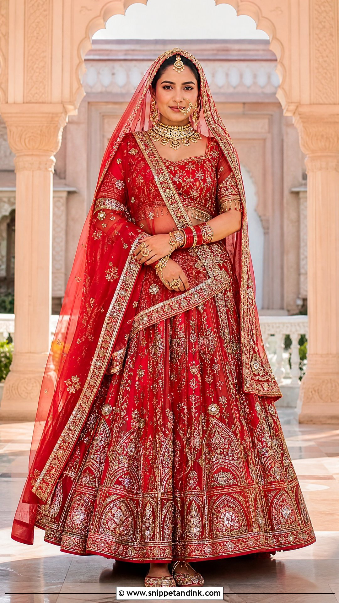 Red Rajputi Bridal Poshak - Snippet and Ink - 20 Rajasthani Wedding Dress Ideas