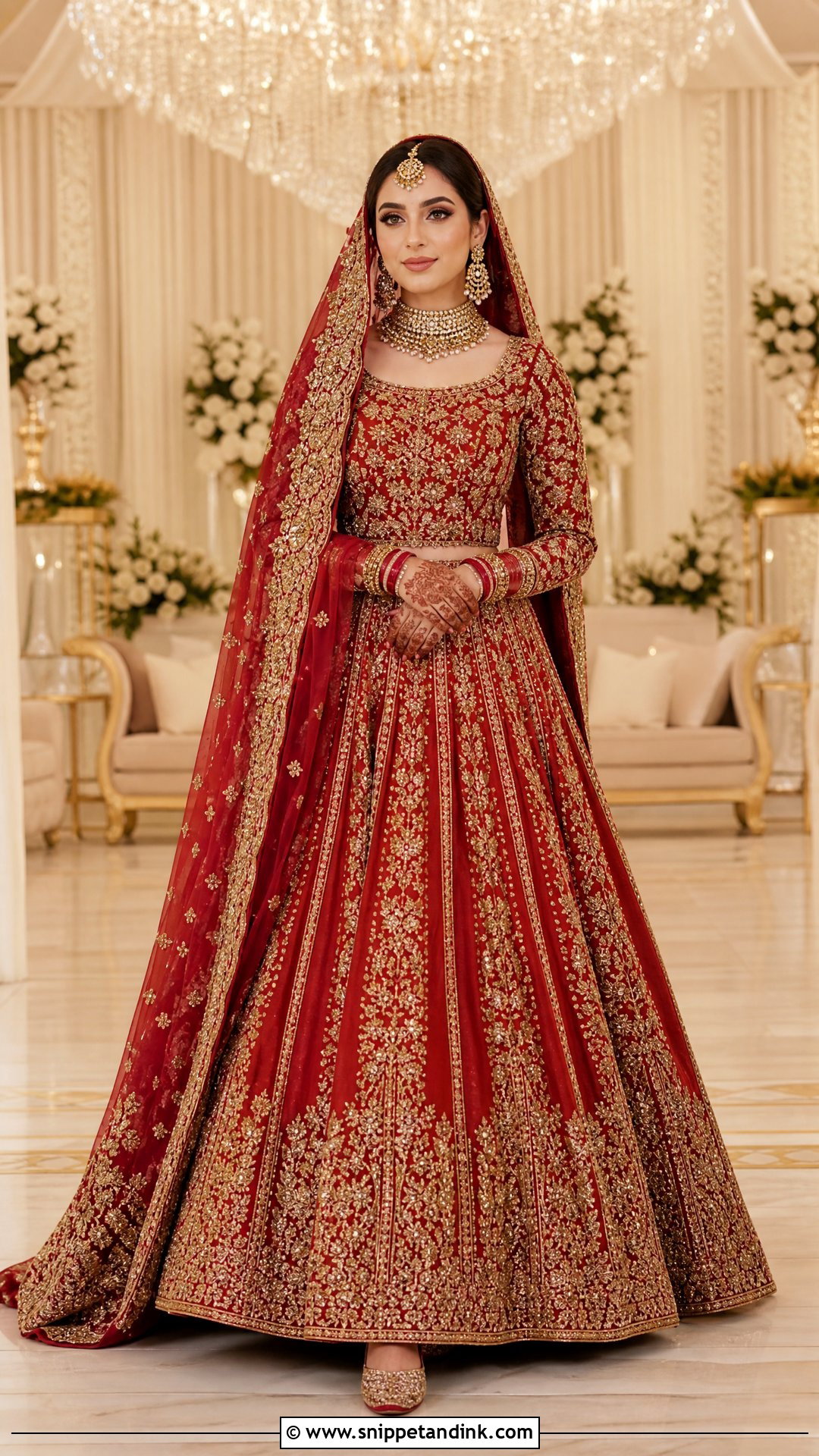 Red Raw Silk Bridal Lehenga - Snippet and Ink - 20 Pakistani Silk Wedding Dress Ideas