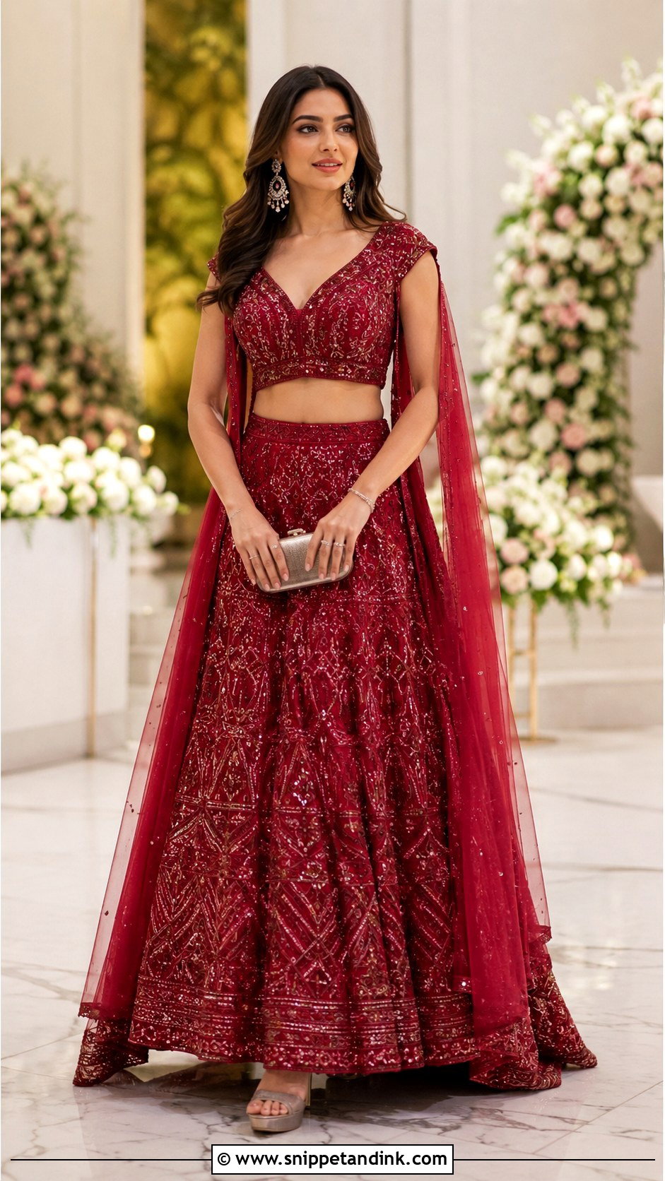 Red Reception Lehenga - Snippet and Ink - 25 Red Indian Wedding Dress Ideas