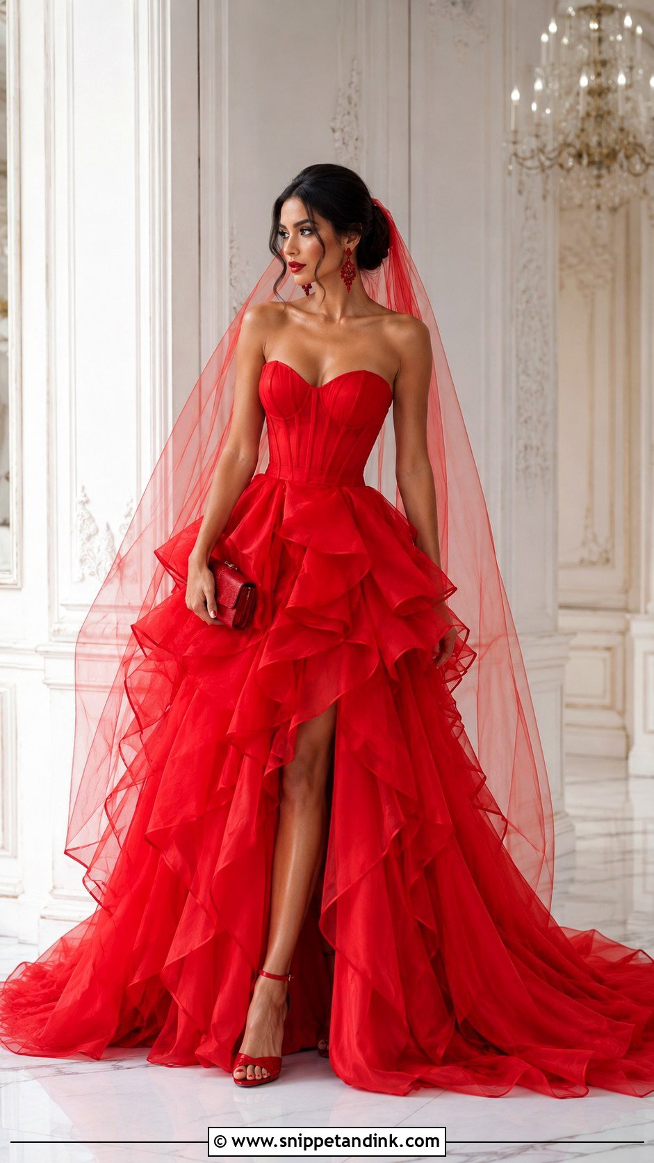 Red Ruffle Wedding Dress - Snippet and Ink - 20 Crazy Wedding Dresses