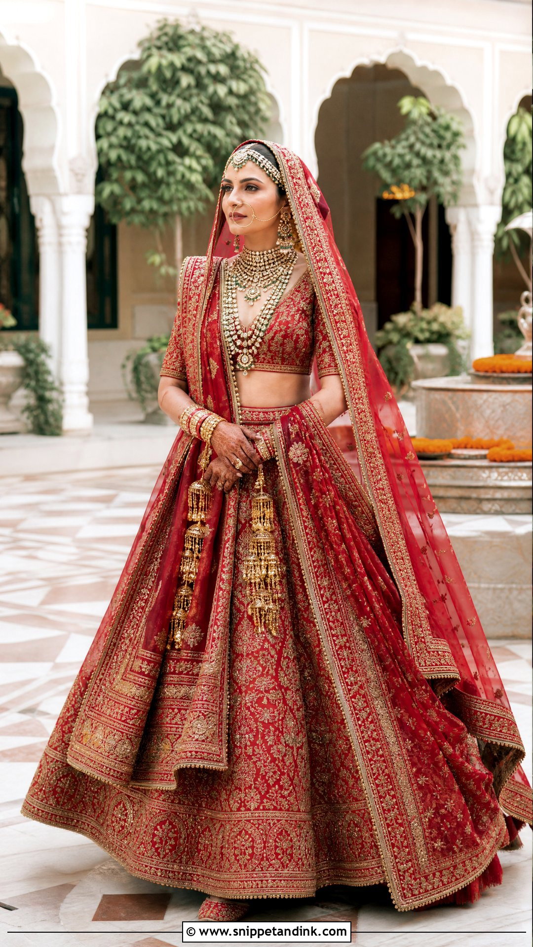 Red Sabyasachi Bridal Lehenga - Snippet and Ink - 20 Indian Bridal Wear Sabyasachi Brides Ideas