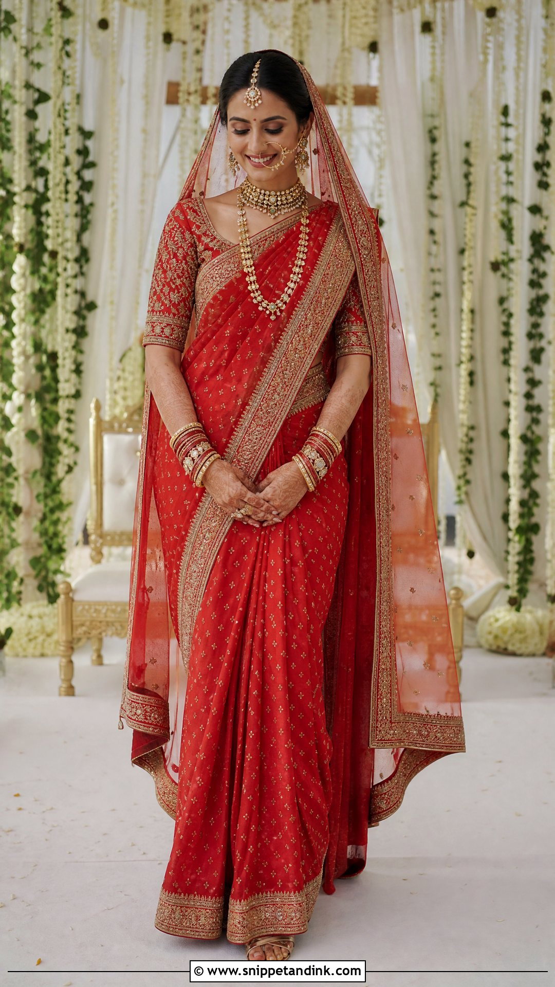 Red Sabyasachi Bridal Saree - Snippet and Ink - 20 Indian Bridal Wear Sabyasachi Brides Ideas