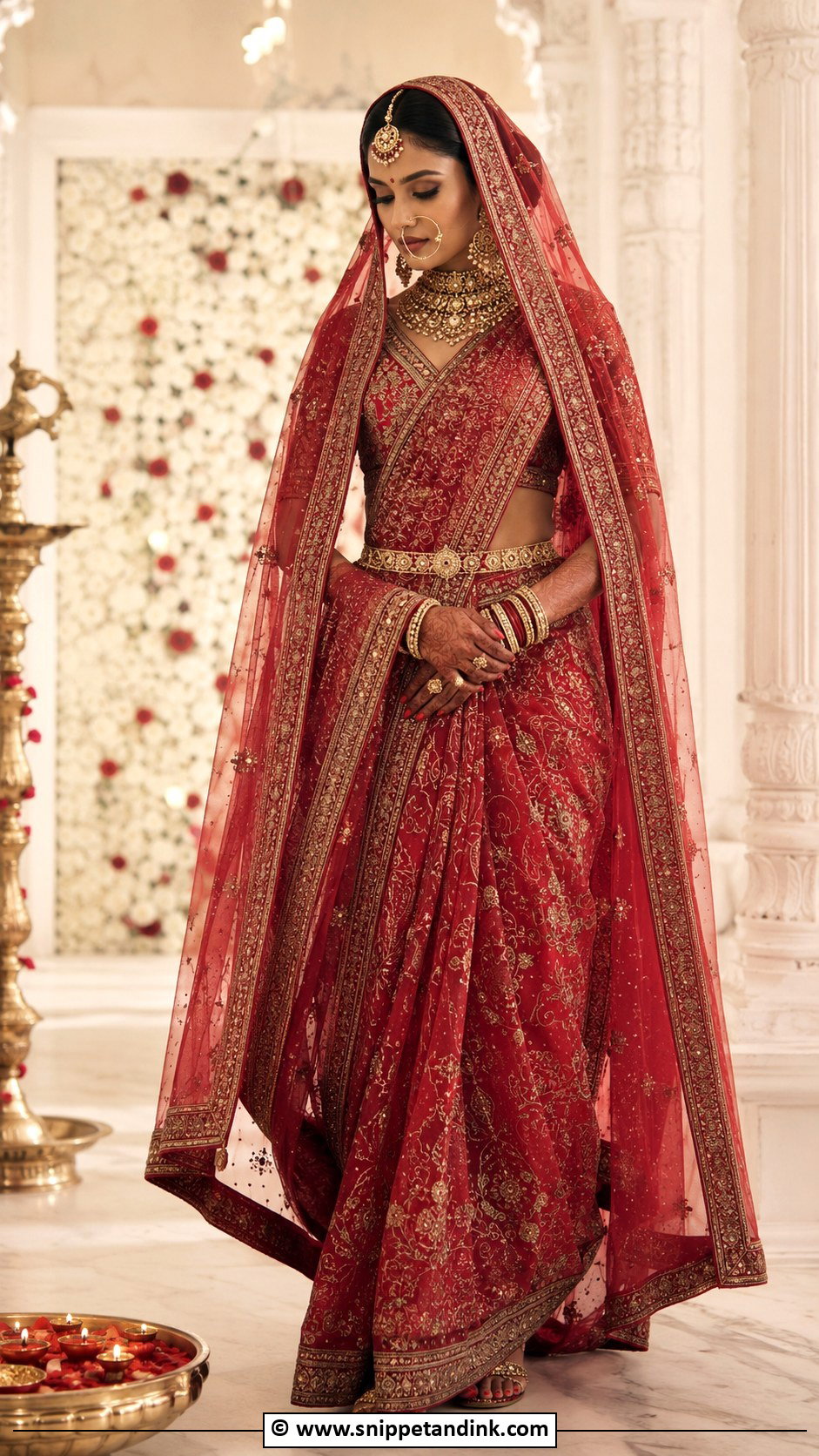 Red Sabyasachi Bridal Saree - Snippet and Ink - 30 Sabyasachi Bride Ideas