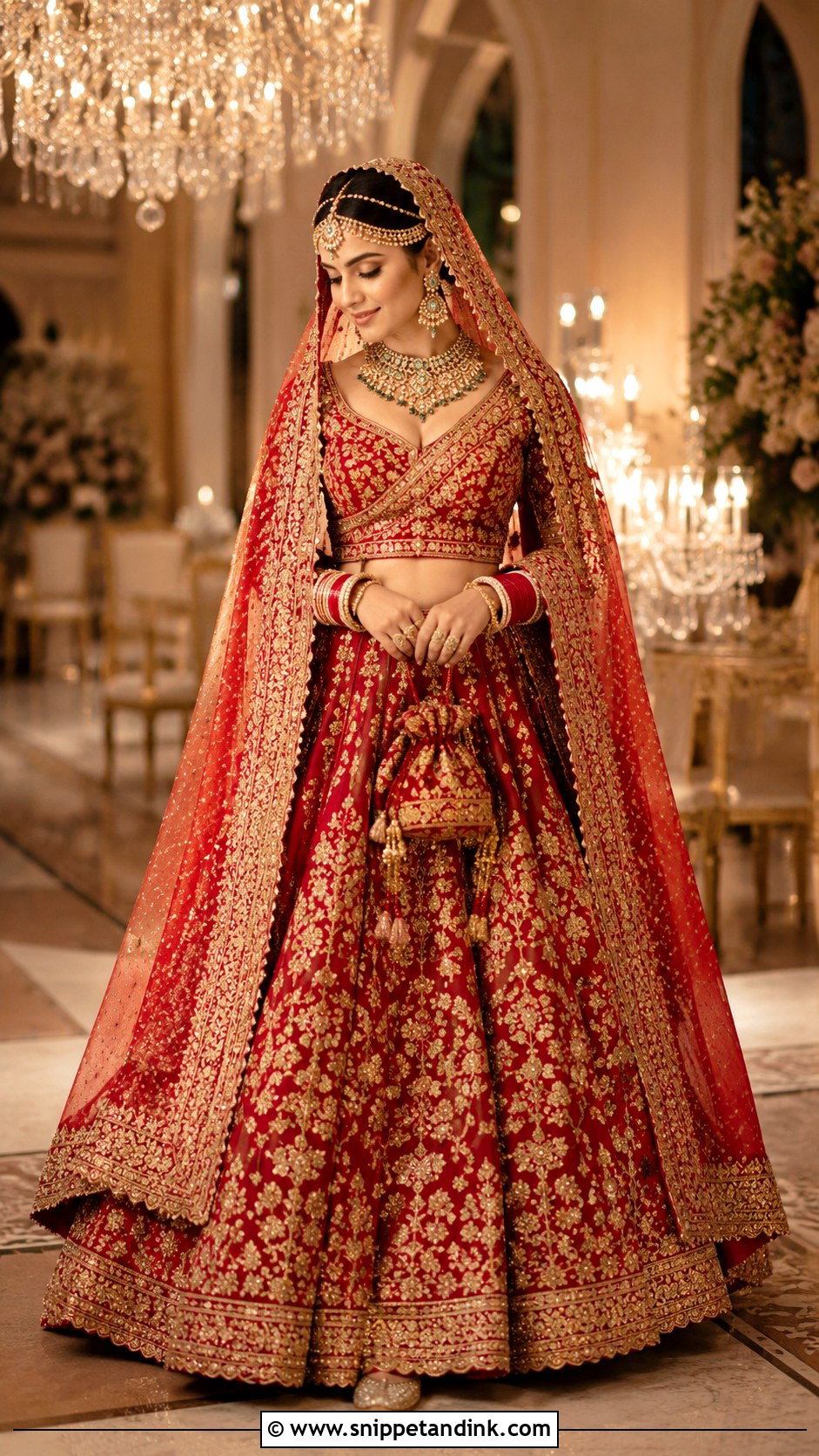 Red Sajna Bridal Lehenga - Snippet and Ink - 20 Sajna Bridal Wear Designer Ideas