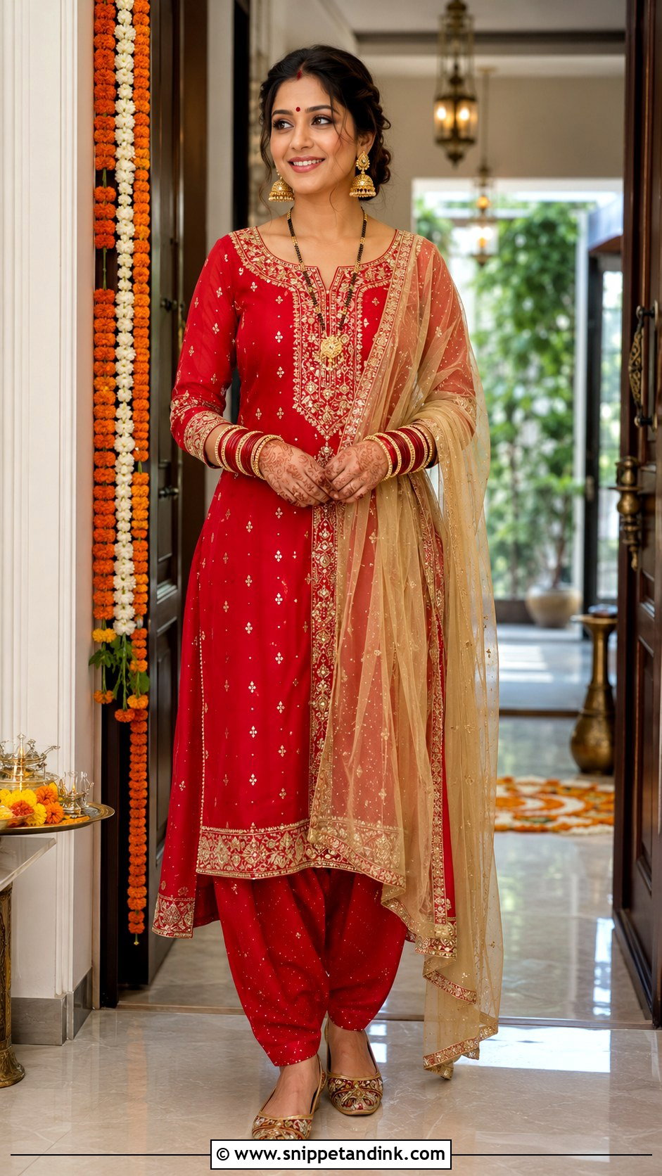 Red Salwar Suit Look - Snippet and Ink - 25 Indian After Marriage Look Ideas