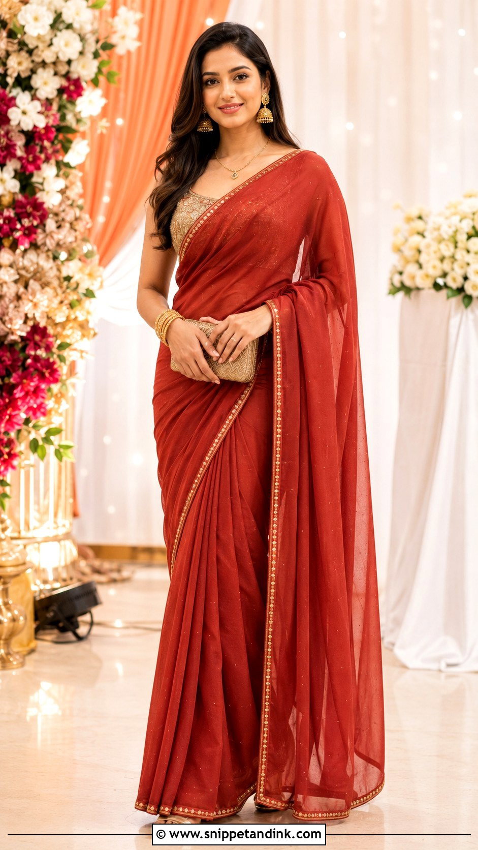 Red Saree For Sister Of Bride - Snippet and Ink - 25 Indian Wedding Outfits for Brides Sister