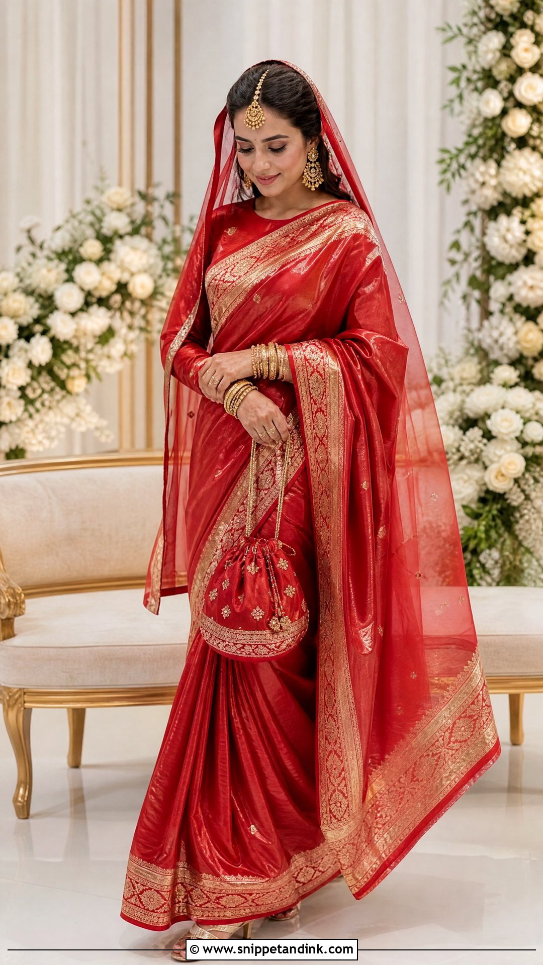 Red Saree Nikkah Bride Outfit - Snippet and Ink - 20 Nikkah Bride Outfit Ideas