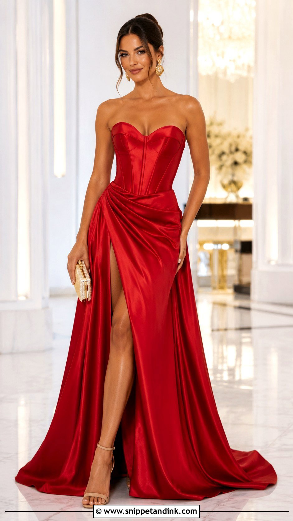 Red Satin Ball Gown - Snippet and Ink - 25 Satin Ball Gown Ideas
