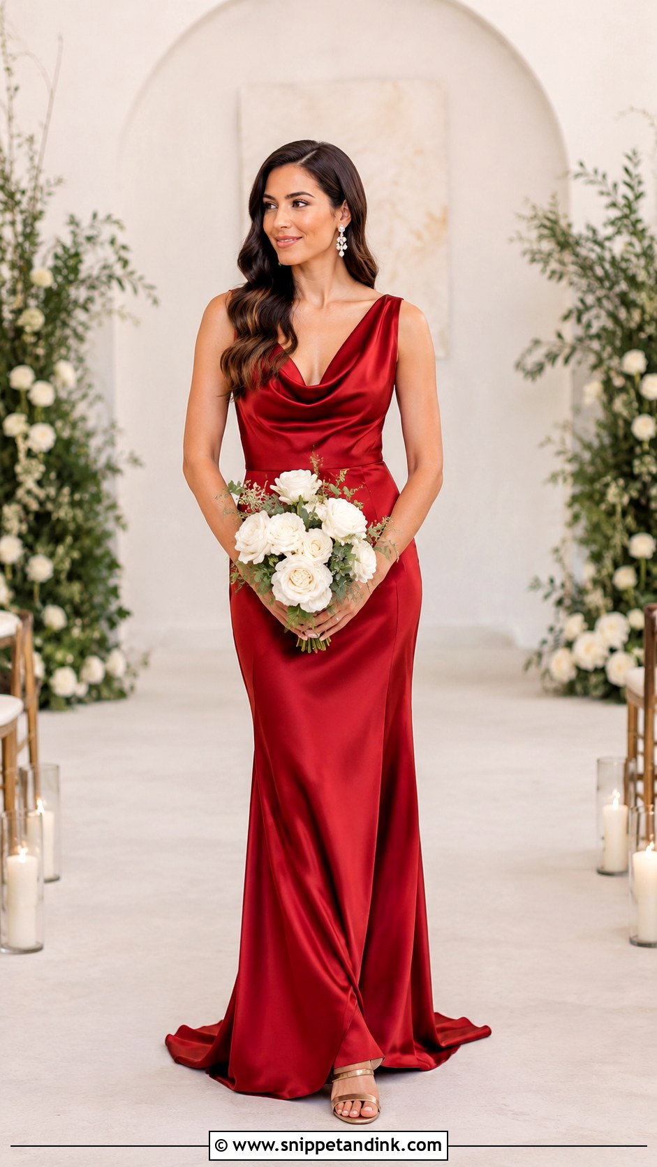 Red Satin Bridal Dress - Snippet and Ink - 30 Red Bridal Dress Ideas