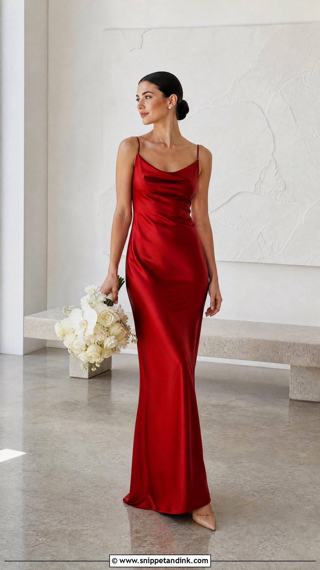Red Satin Bride Dress - Snippet and Ink - 25 Red Bride Dress Ideas