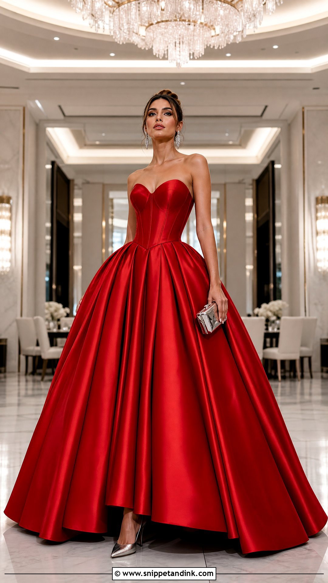 Red Satin Huge Ball Gown - Snippet and Ink - 20 Huge Ball Gowns