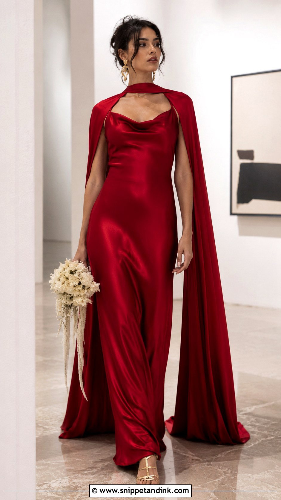 Red Satin Wedding Dress - Snippet and Ink - 20 Alternative Bride Dress Ideas