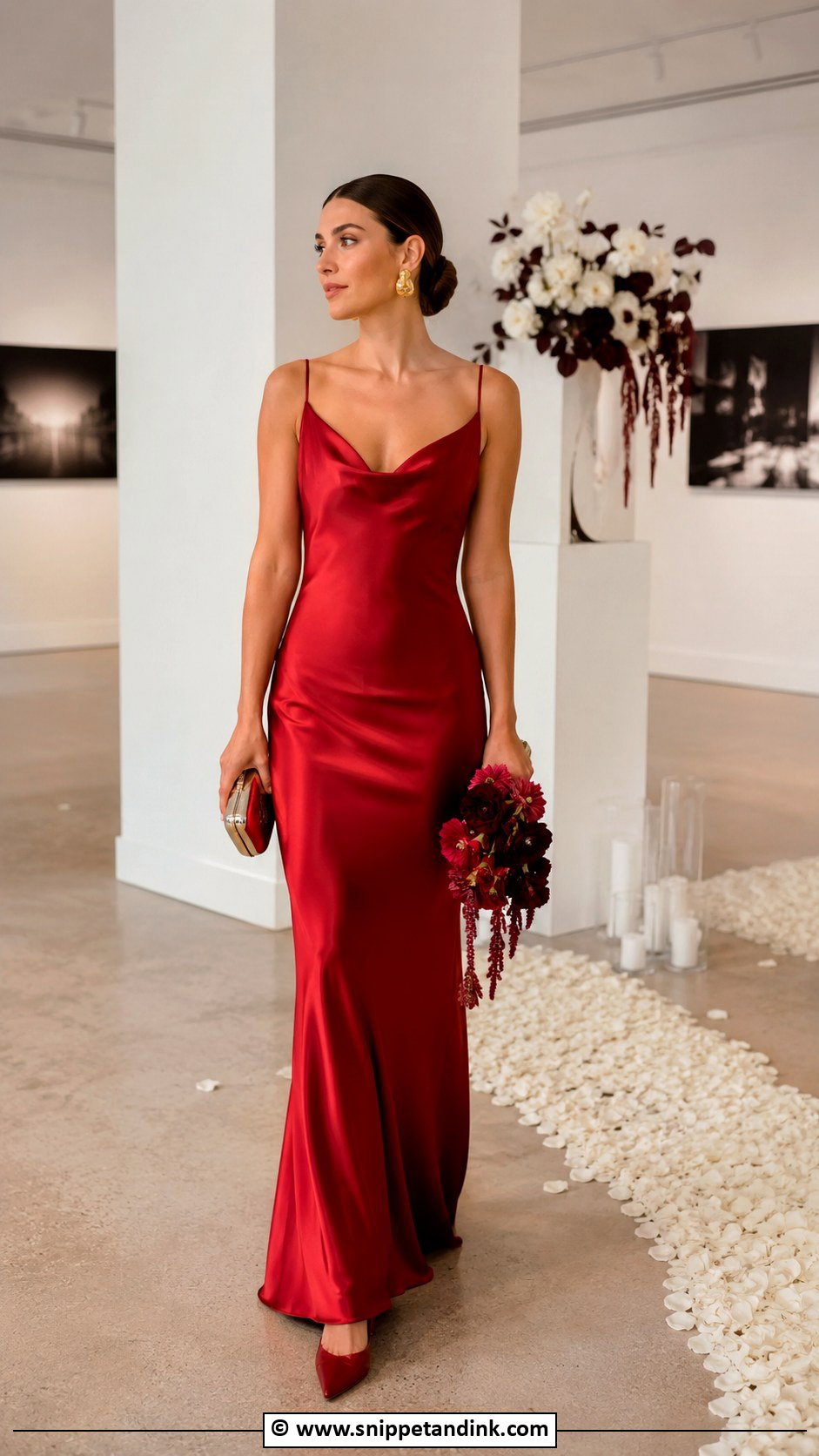 Red Satin Wedding Dress - Snippet and Ink - 30 Alt Wedding Dress Ideas