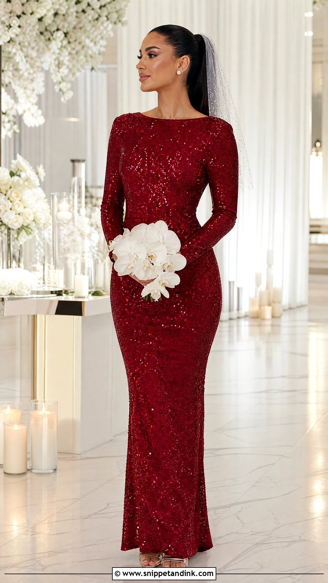 Red Sequin Wedding Dress - Snippet and Ink - 20 Red Wedding Dress Outfit Ideas