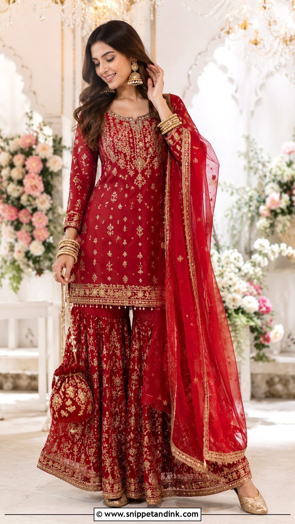 Red Sharara Suit - Snippet and Ink - 25 Red Indian Wedding Dress Ideas