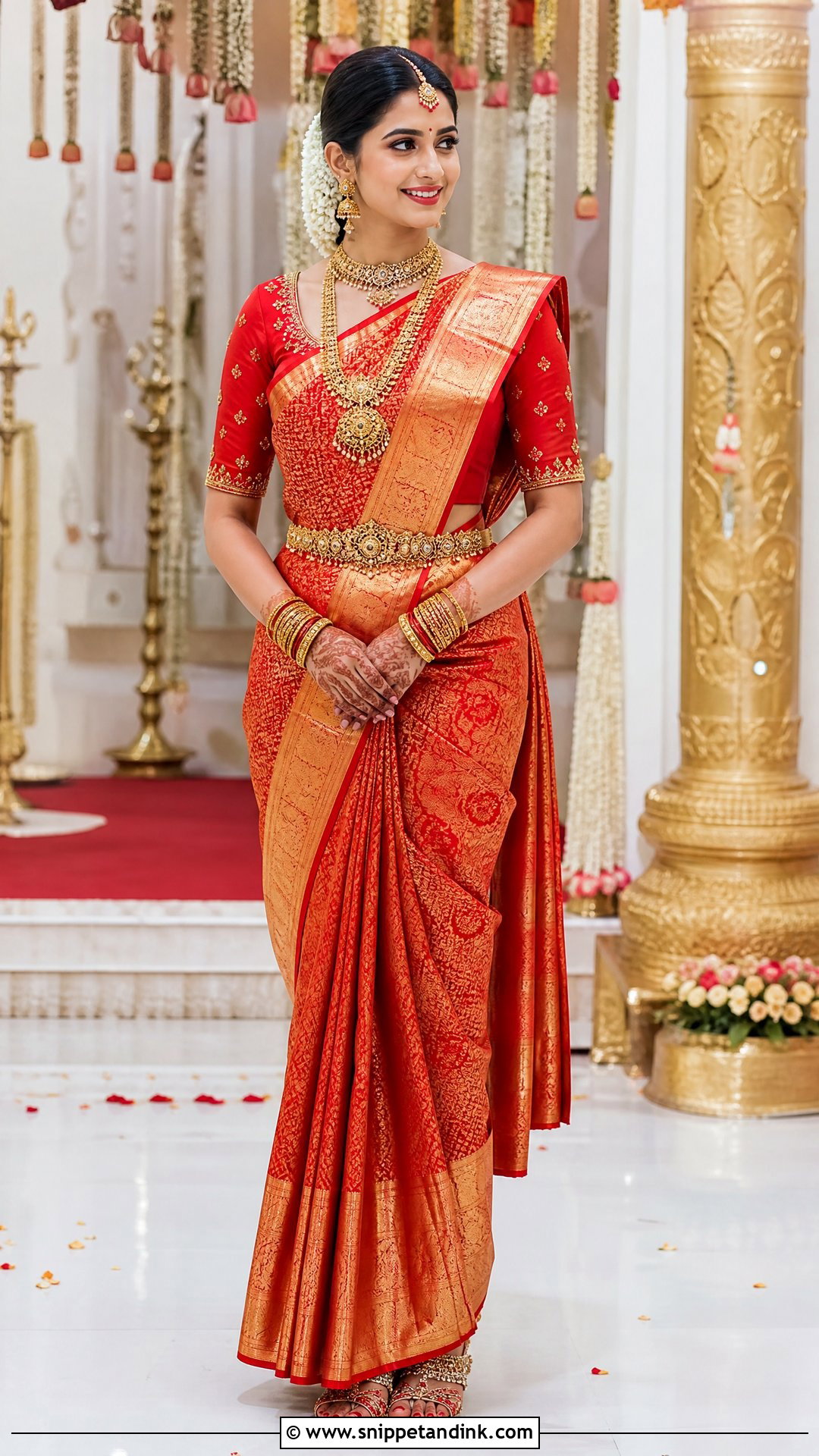 Red Silk Bridal Aari Work Blouse - Snippet and Ink - 20 Simple Bridal Aari Work Blouse Design Ideas