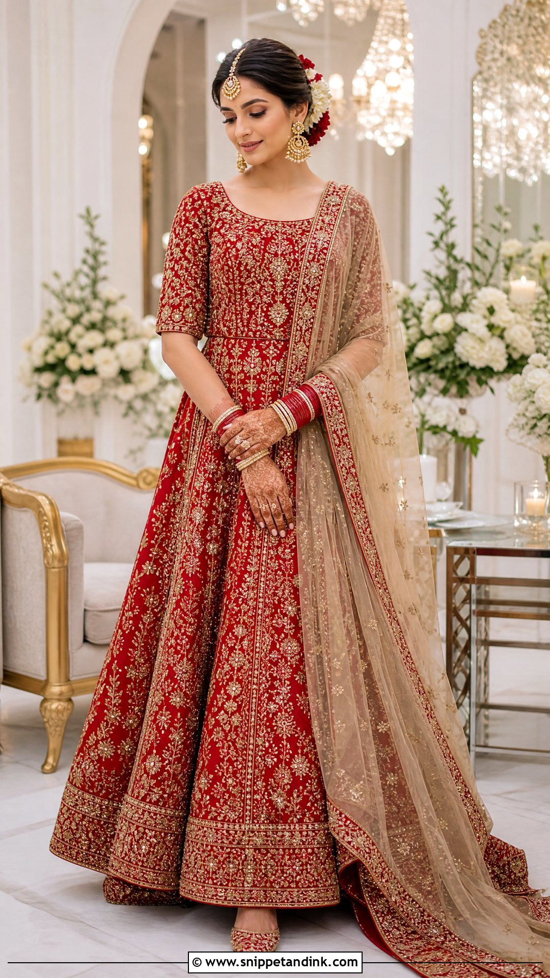 Red Silk Lehenga for Sagan - Snippet and Ink - 20 Sagan Outfits for Bride