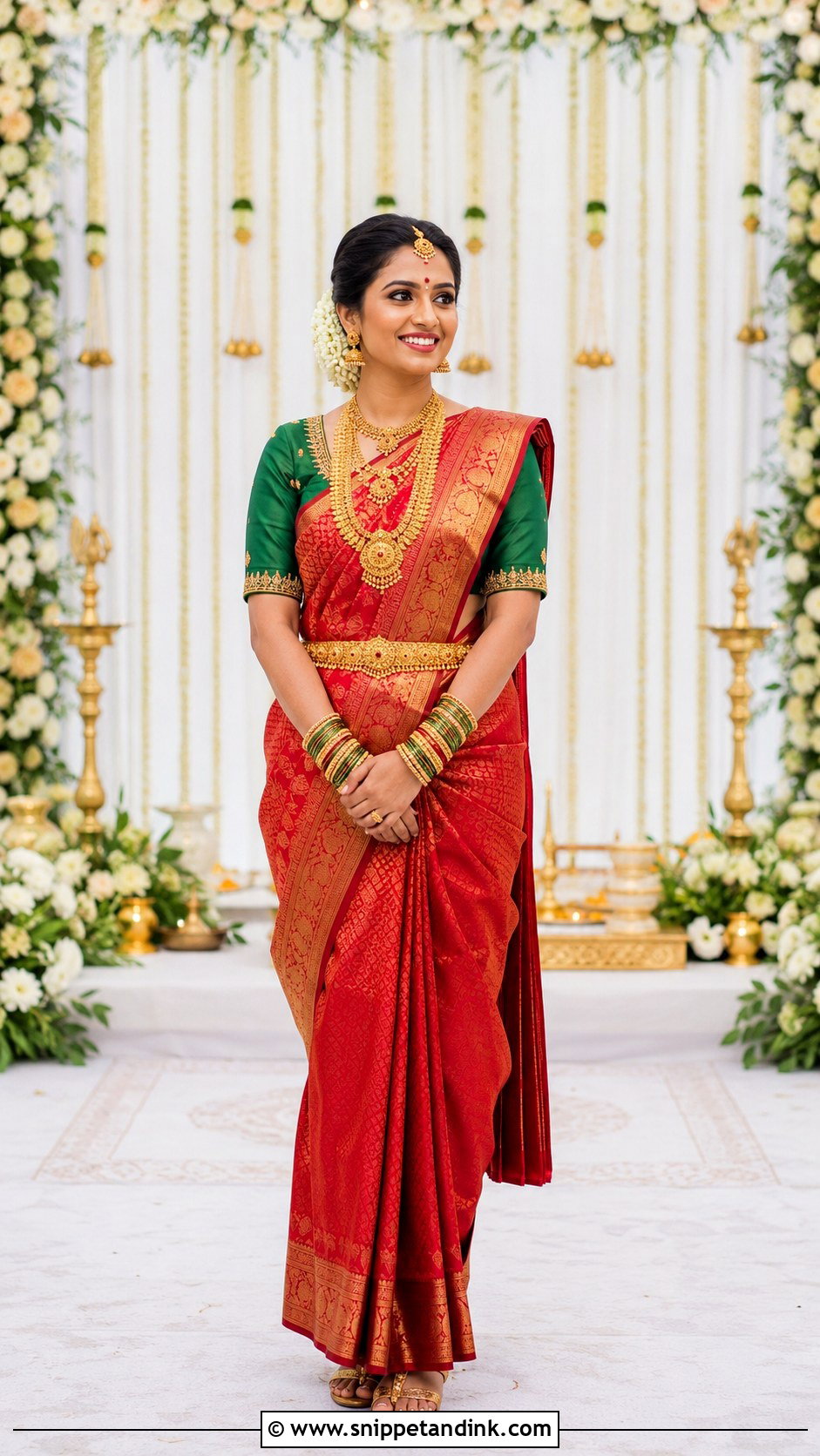 Red Silk Saree Karnataka Bride - Snippet and Ink - 25 Karnataka Bride Ideas