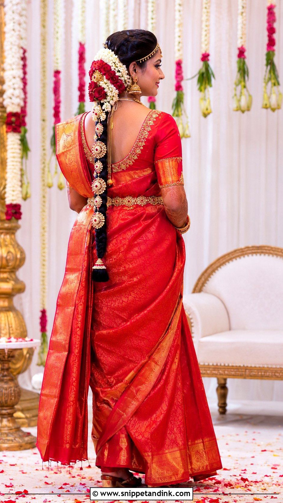 Red Silk Saree Moggina Jade Bride - Snippet and Ink - 25 Moggina Jade Brides Ideas