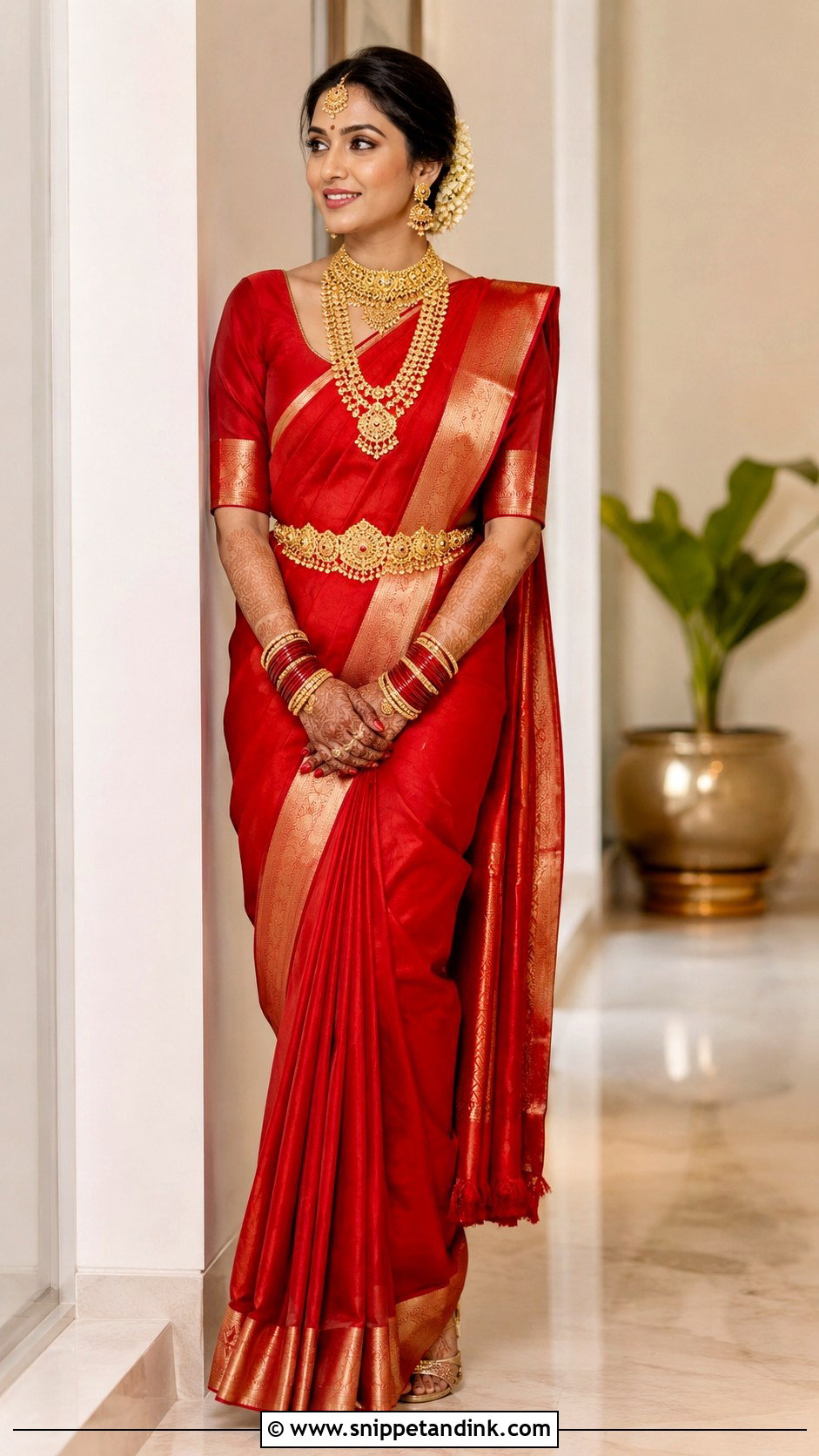 Red Silk Saree - Snippet and Ink - 25 Red Indian Wedding Dress Ideas