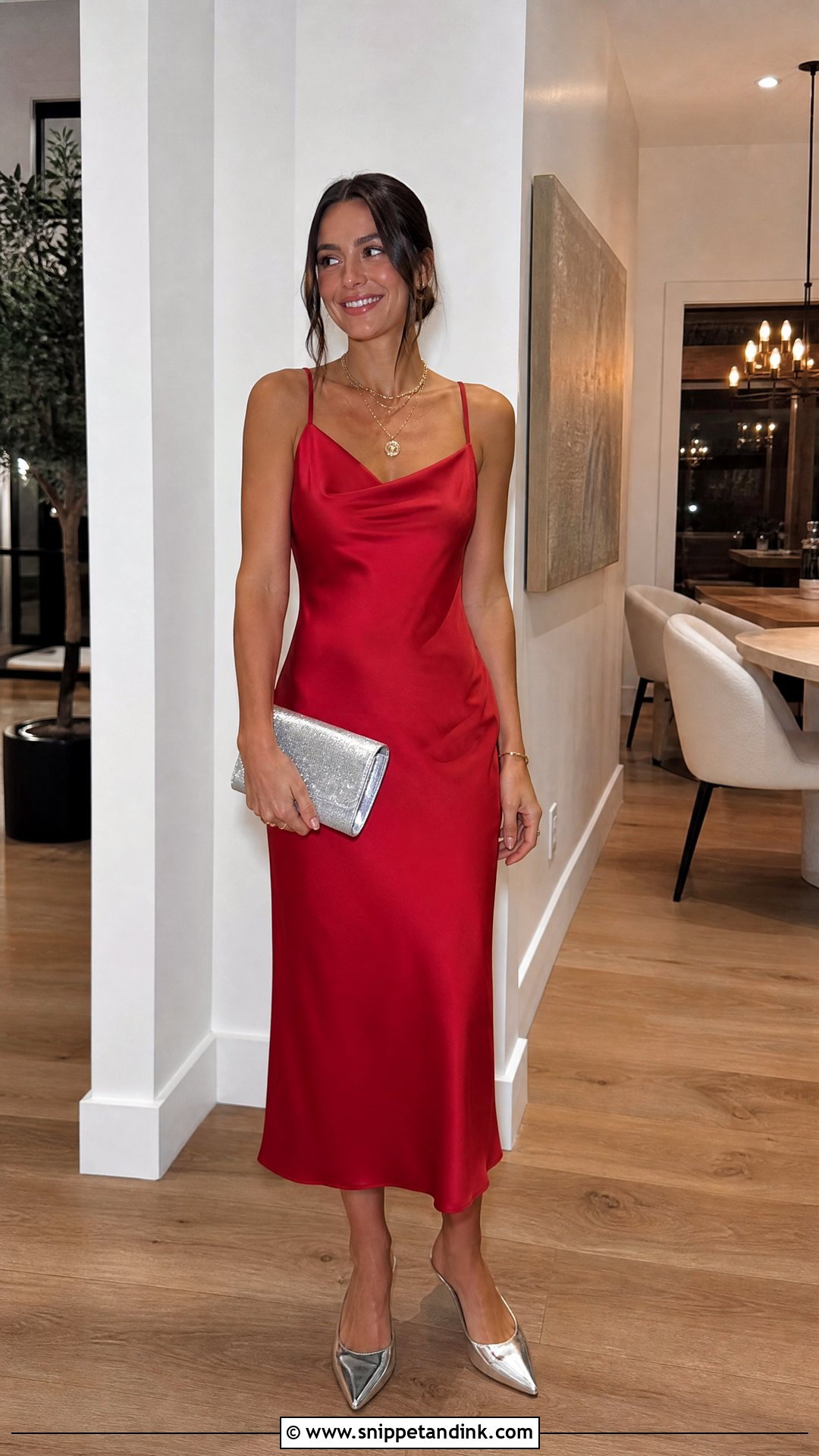 Red Slip Midi Dress Bachelorette Outfit - Snippet and Ink - 20 Red Bachelorette Ideas
