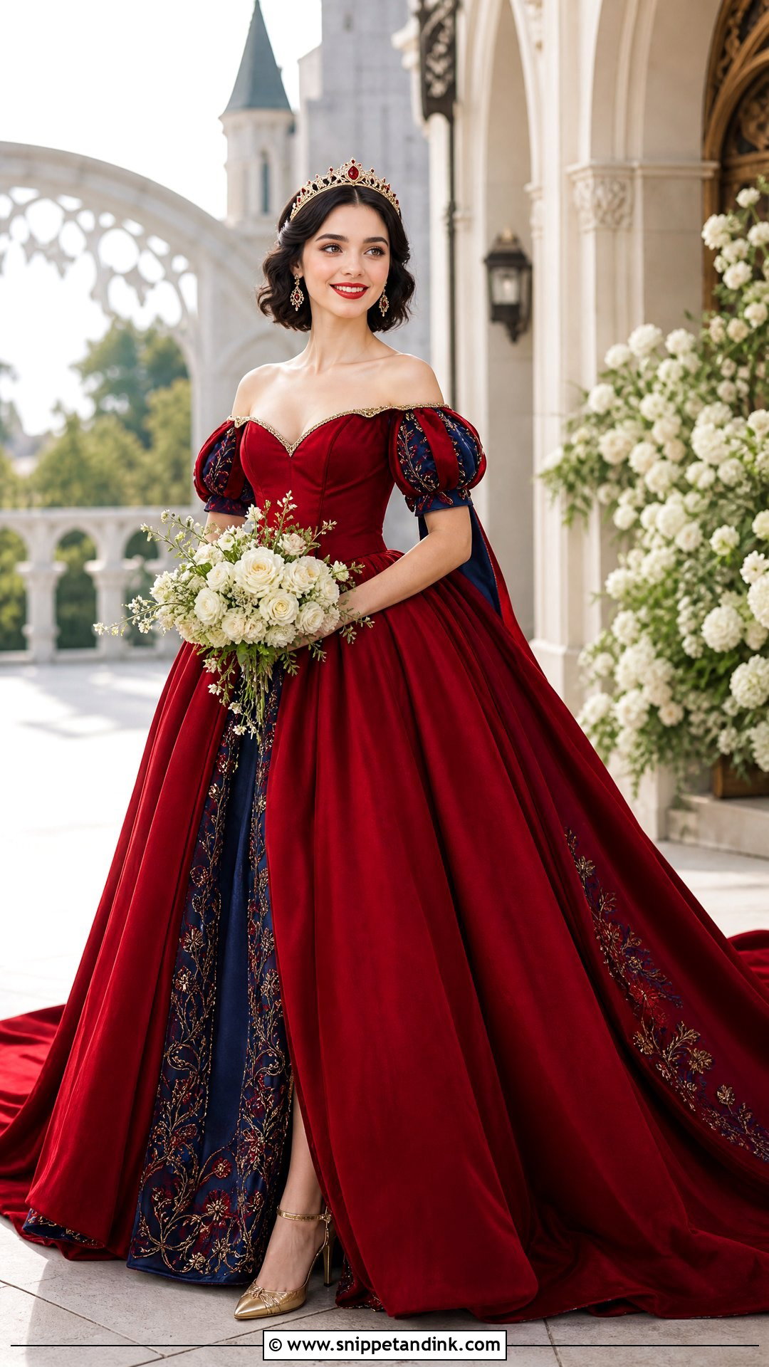 Red Snow White Wedding Gown - Snippet and Ink - 20 Snow White Gown Ideas