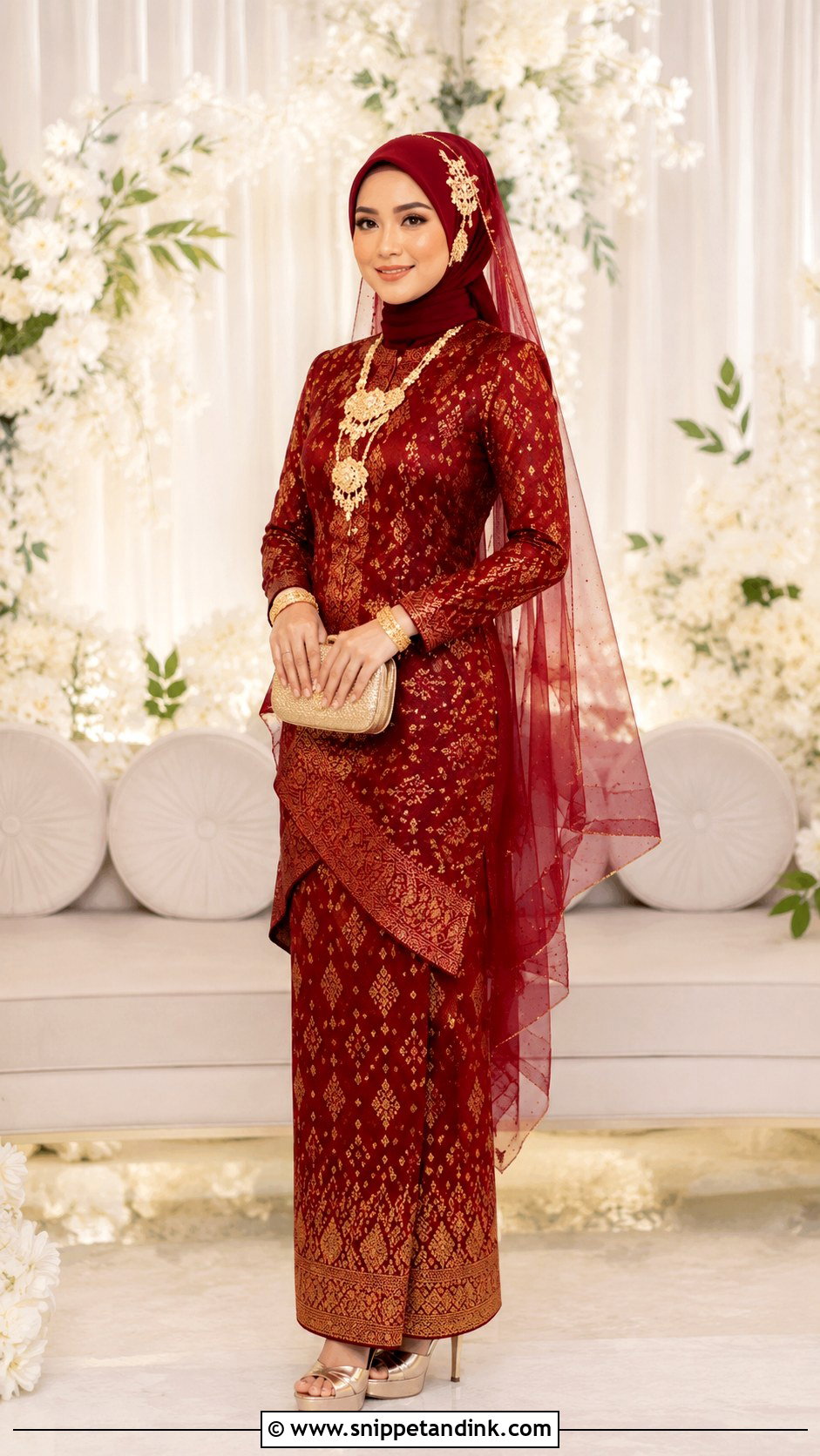 Red Songket Wedding Dress - Snippet and Ink - 25 Malay Songket Wedding Dress Ideas