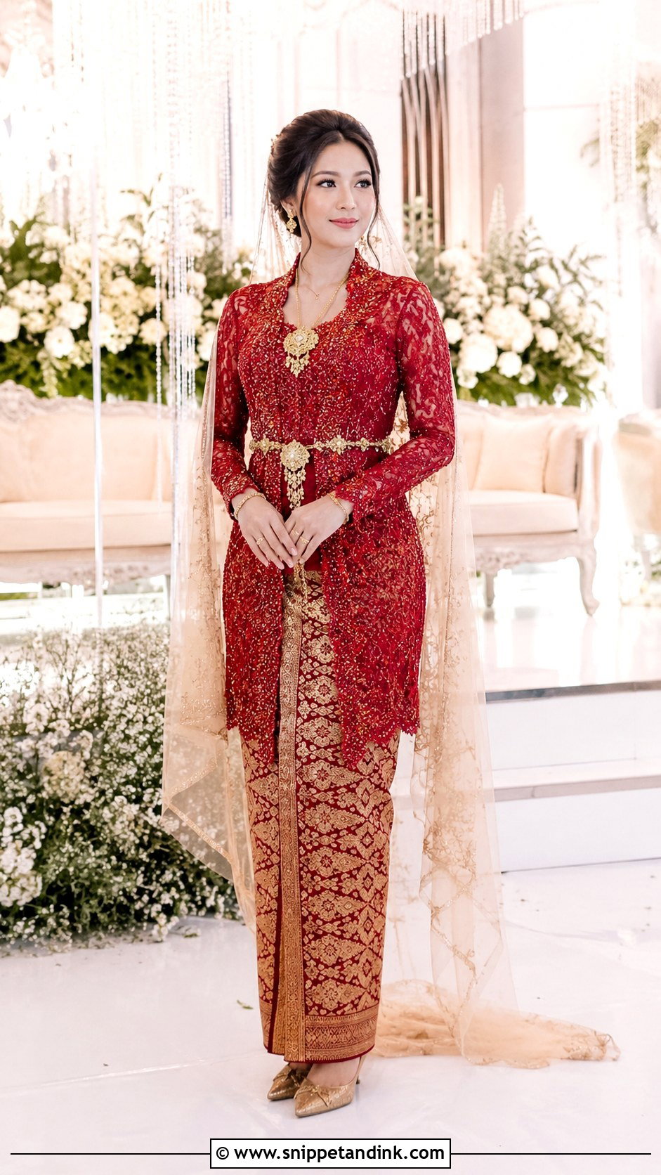 Red Songket Wedding Dress - Snippet and Ink - 30 Songket Wedding Dress Ideas