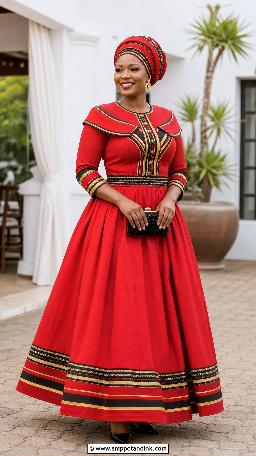 Red Sotho Traditional Wedding Dress - Snippet and Ink - 20 Sotho Traditional Wedding Dresses