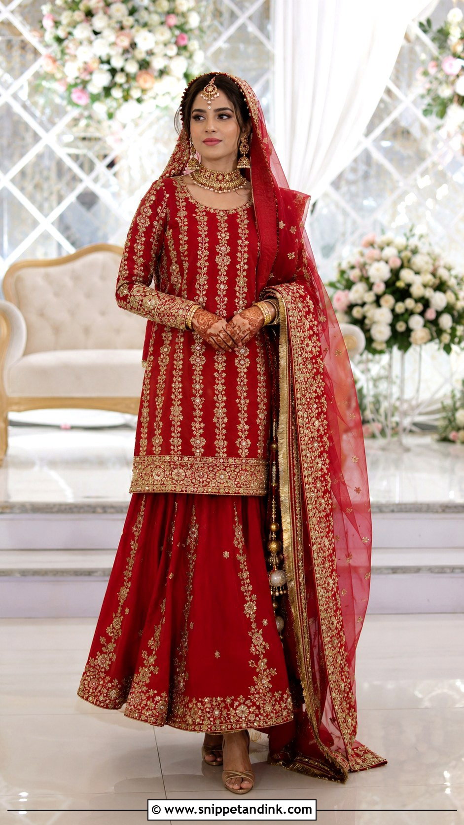 Red Straight Shirt Barat Lehenga - Snippet and Ink - 20 Bridal Dresses for Barat